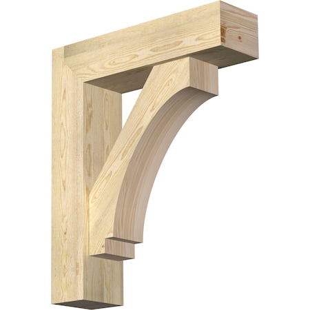 Ekena Millwork Imperial Block Rough Sawn Bracket w/ Offset Brace, Douglas Fir, 8"W x 30"D x 36"H BKT0806X30X36IMP05RDF